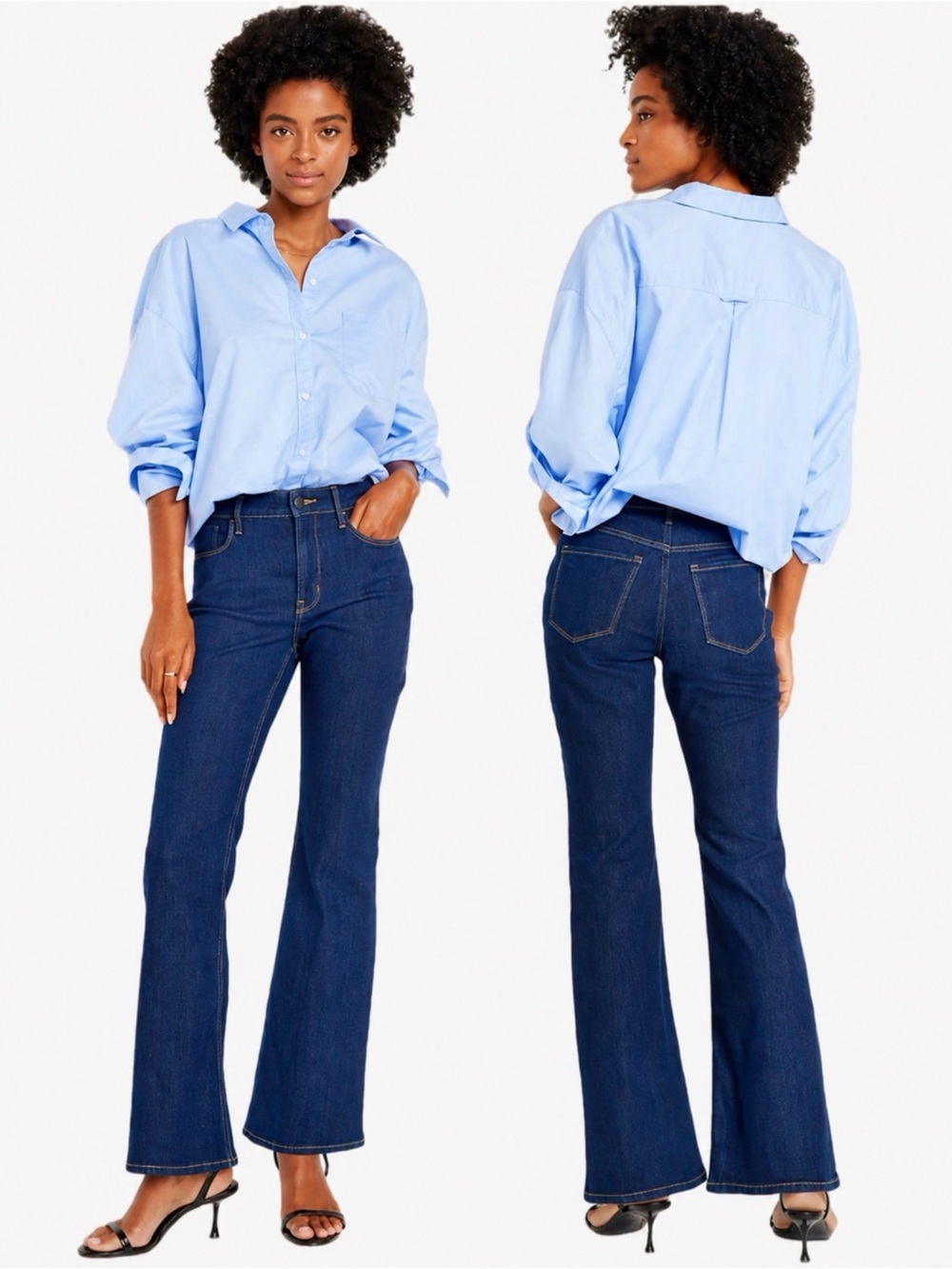 Old Navy High Rise Wow Flare Dark Wash Women’s Plus Size 16 Flare Jeans